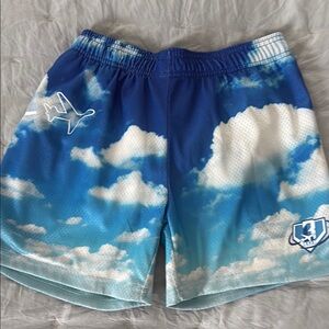 Blue and White Cloud Print Skorts